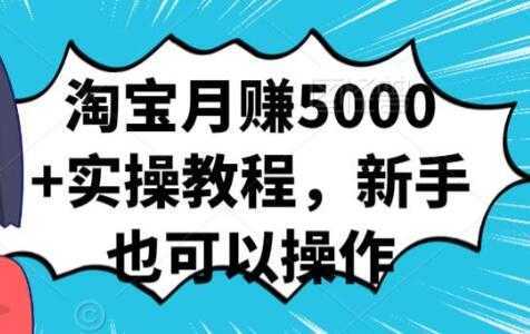 淘宝月赚5000+实操教程，新手也可以操作-课程网