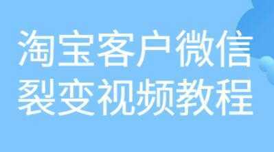 《淘宝客户微信裂变》培训课程视频教程-课程网