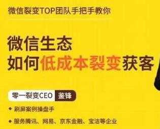 鉴锋《微信生态如何低成本裂变获客》助你进阶微信裂变高手-课程网