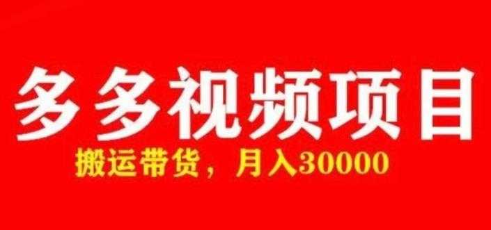 图片[1]-多多带货视频快速50爆款拿带货资格，搬运带货，月入30000【全套脚本+详细玩法】-课程网