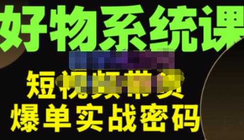 大嘴·好物短视频带货解析，学完你将懂的短视频带货底层逻辑，做出能表现的短视频-课程网